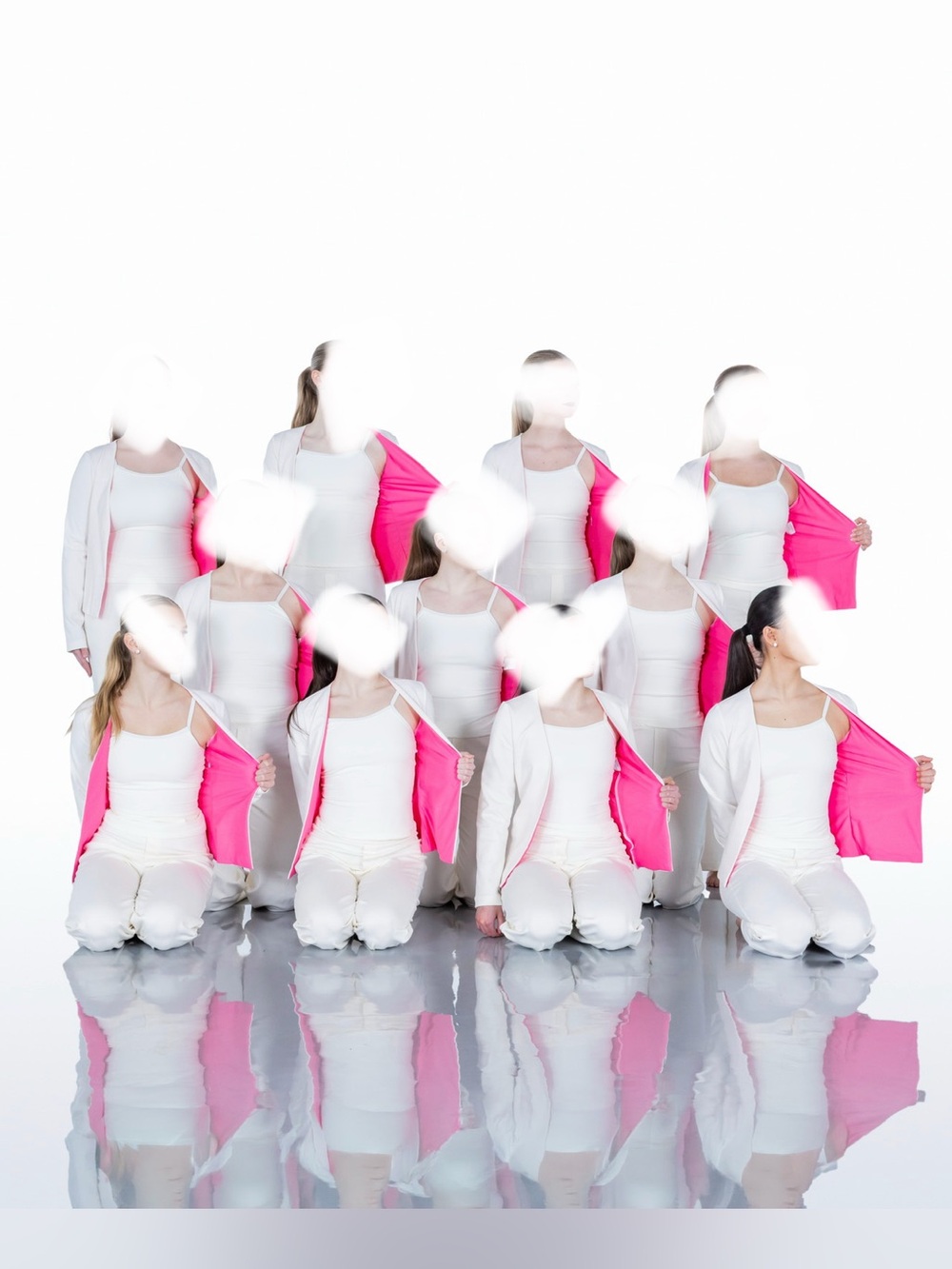 Custom On The Dance Floor Boutique Pink and White Suit Blazer Dance Costume - Picture 4 of 10